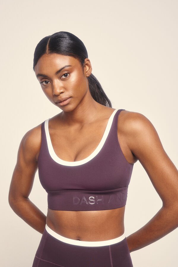 Dash and Stars Sujetador deportivo 4D Stretch morado rosa