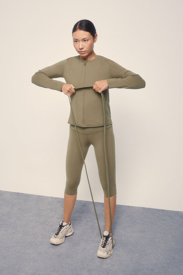 Dash and Stars Casaco cáqui com fecho-éclair impressão