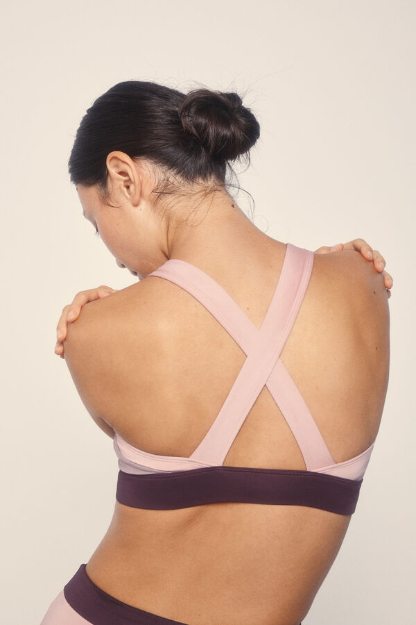 Dash and Stars Sutiã esportivo bloco STRETCH rosa 4D rosa