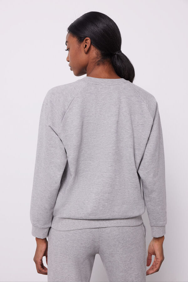 Dash and Stars Sudadera algod&oacute;n logo gris gris