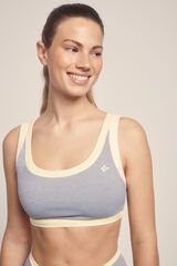 Dash and Stars Sujetador deportivo gris color block gris