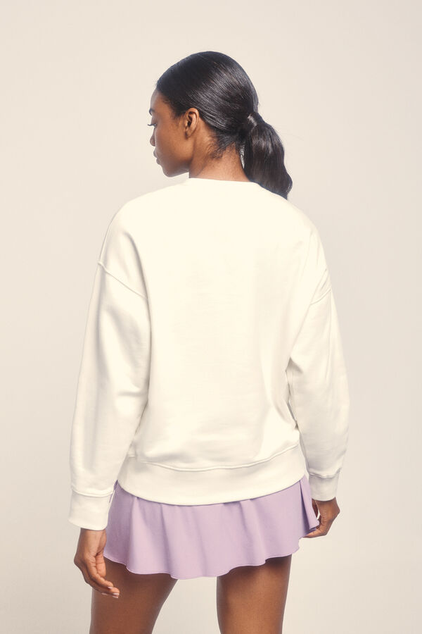 Dash and Stars Sweatshirt de pelúcia branco 100% algodão beige