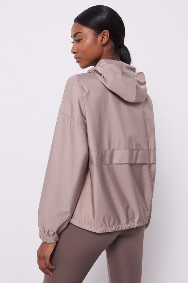 Dash and Stars Chaqueta canguro brillos wind resistant nude