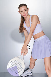 Dash and Stars Falda plisada lila malla interior