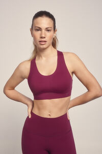 Dash and Stars Sujetador deportivo COMPRESSIVE granate logo