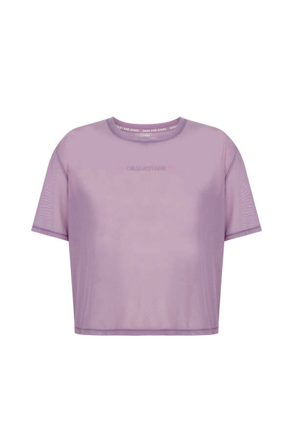 Dash and Stars T-shirt manga curta malha lilás rosa