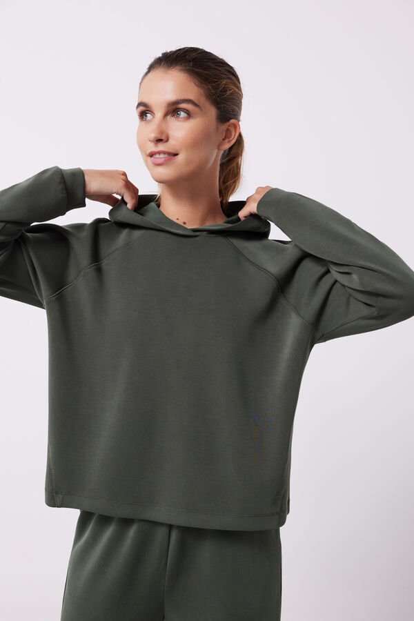 Dash and Stars Sweatshirt capuz tato suave verde verde