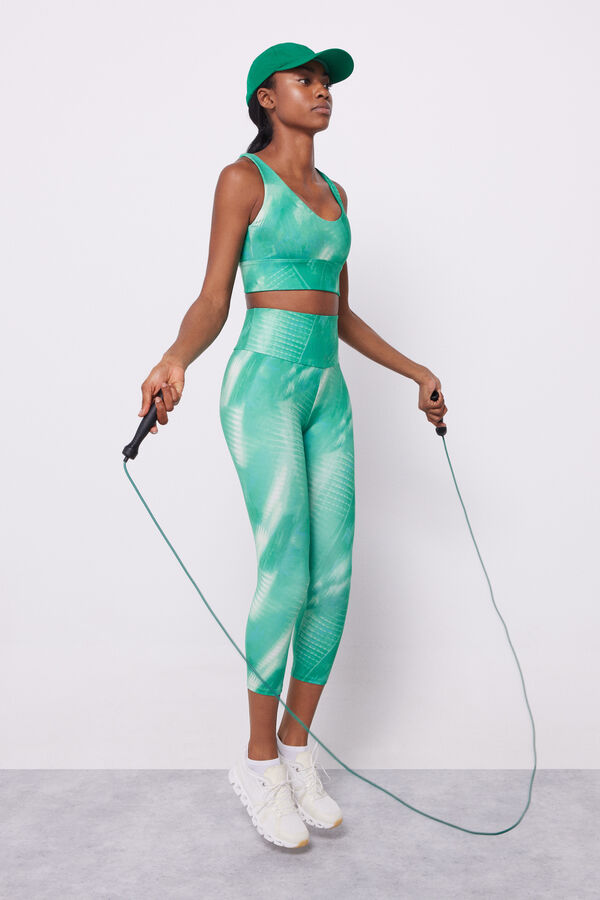 Dash and Stars Sujetador deportivo reversible verde 4D Stretch verde