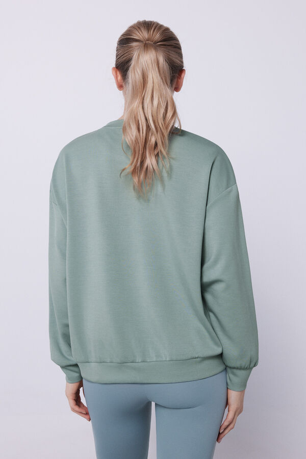 Dash and Stars Sweatshirt cinzenta de modal verde