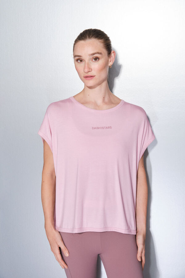 Dash and Stars Camiseta tejido extra suave rosa rosa
