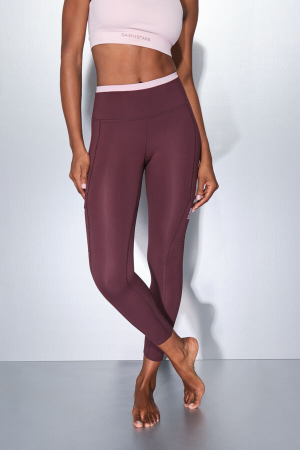 Dash and Stars Leggings THERMAL morado rosa