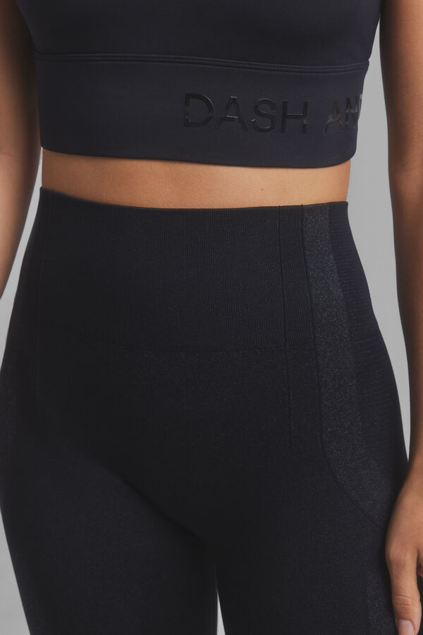 Dash and Stars Leggings pretas Seamless Fit preto