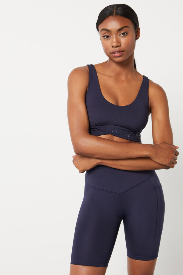 Dash and Stars Malhas ciclista cintura cruzada 4D Stretch azul