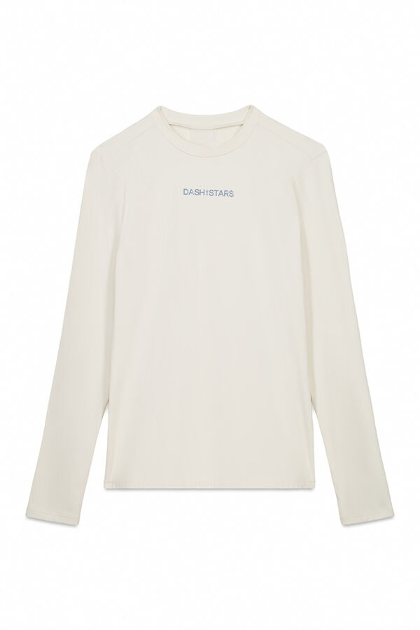 Dash and Stars Camiseta manga larga blanco beige