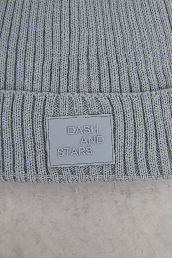 Dash and Stars Gorro tricot logo gris gris