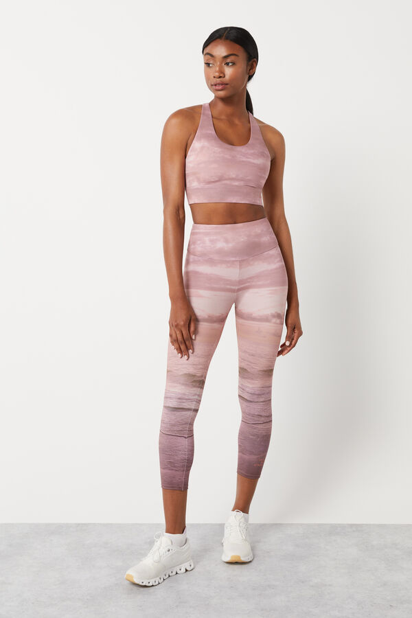 Dash and Stars Leggings crop sunset 4D Stretch marr&oacute;n