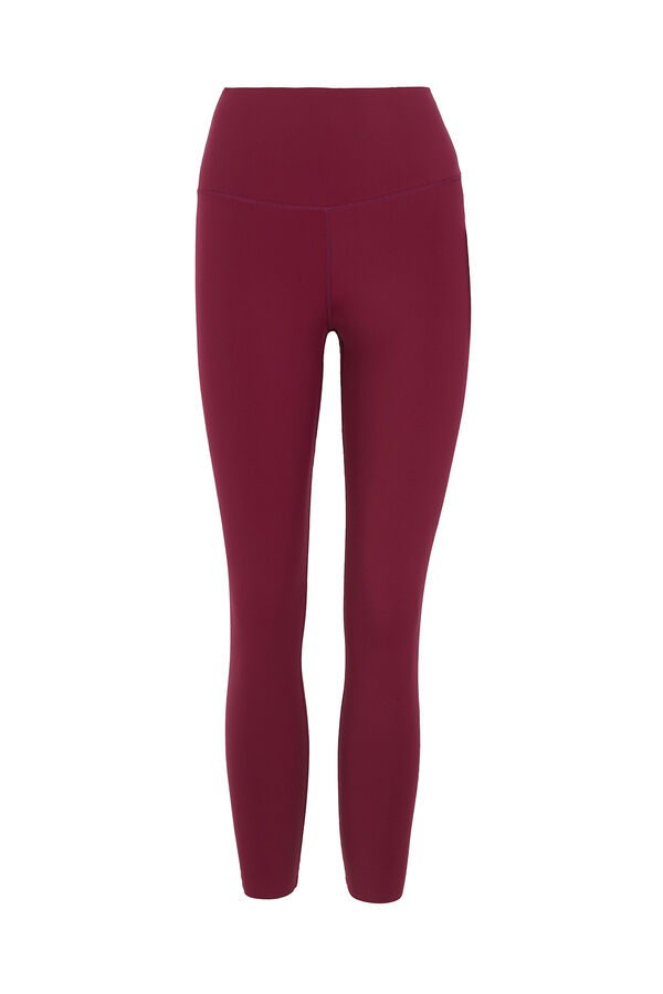 Dash and Stars Leggings crop COMPRESSIVE granate logo rosa