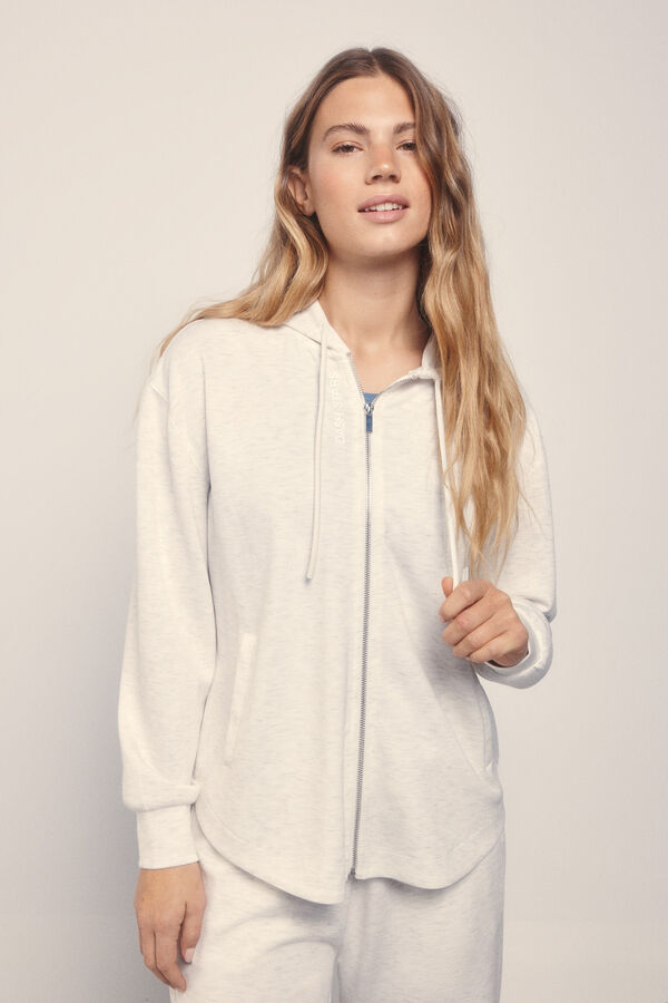 Dash and Stars Jaqueta modal cinza soft touch beige