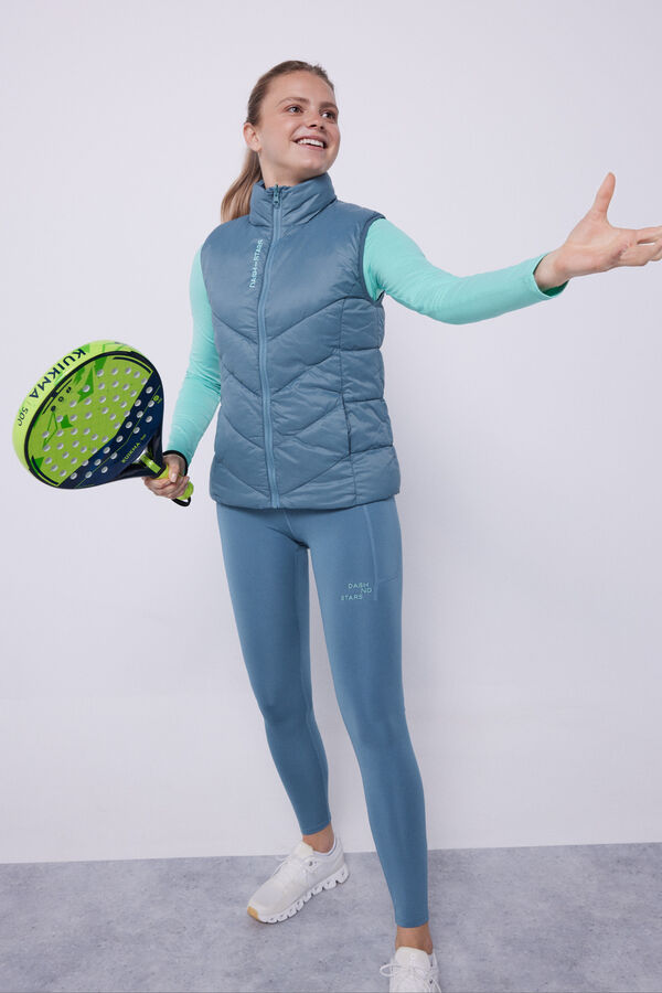 Dash and Stars Colete acolchoado revers&iacute;vel azul