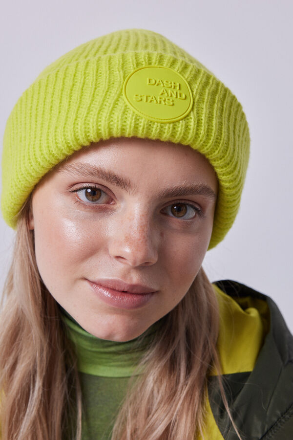 Dash and Stars Gorro tricot logo pistacho verde