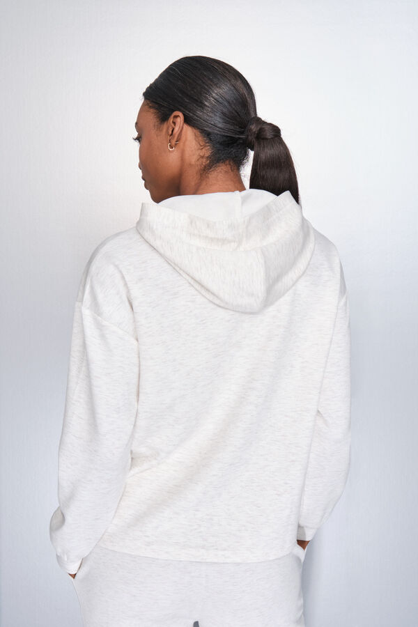 Dash and Stars Sudadera drapeado blanco beige