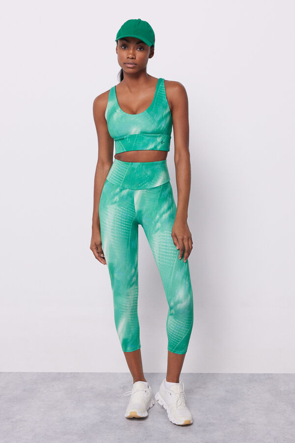 Dash and Stars Sujetador deportivo reversible verde 4D Stretch verde