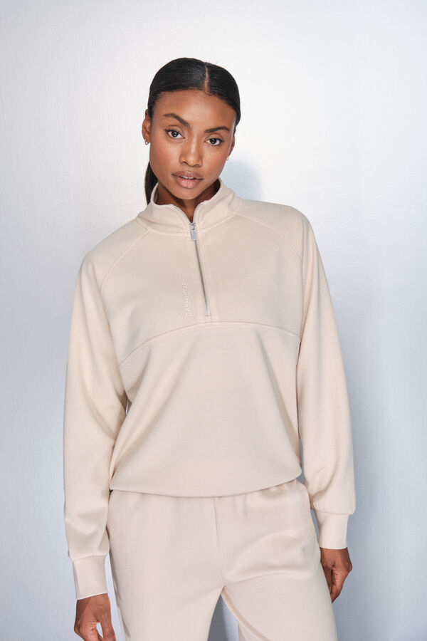 Dash and Stars Moletom sweatshirt com gola cru