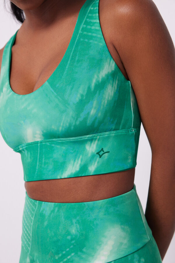 Dash and Stars Sujetador deportivo reversible verde 4D Stretch verde