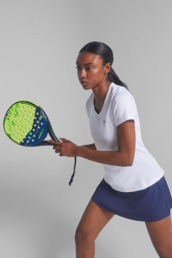 Dash and Stars Saia microfibra azul roupa de gin&aacute;stica interior azul