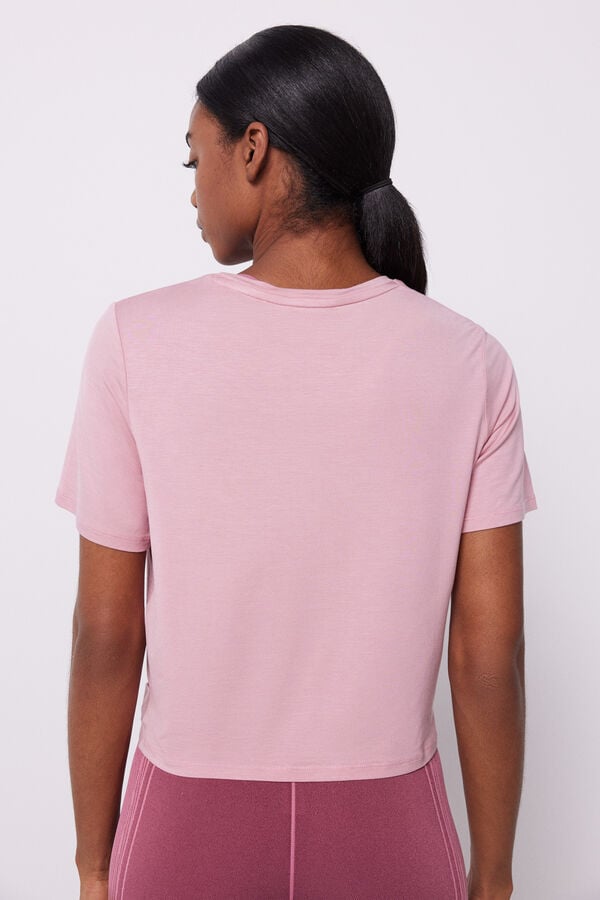 Dash and Stars Camiseta fluida modal rosa rosa