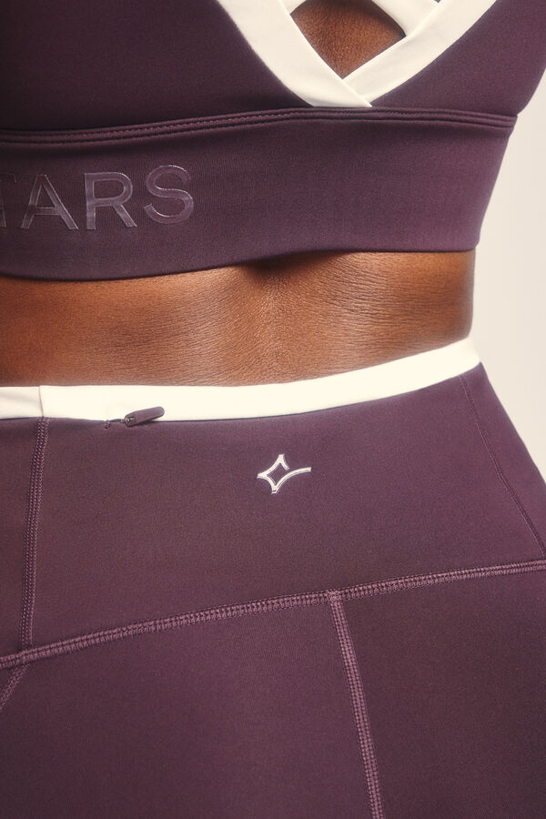 Dash and Stars Legging pirata 4D STRETCH roxa rosa