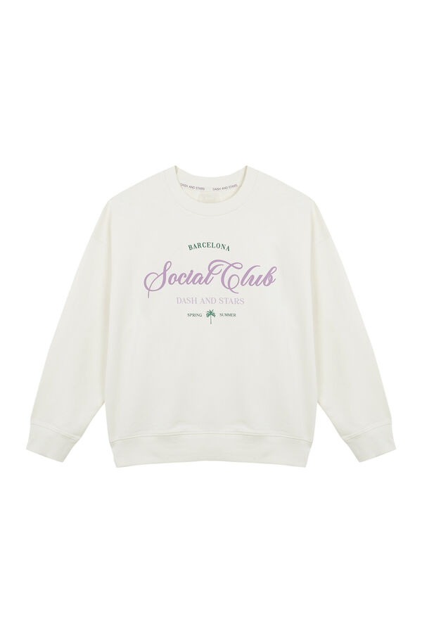 Dash and Stars Sweatshirt de pelúcia branco 100% algodão beige