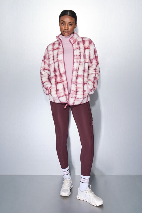 Dash and Stars Chaqueta polar cremallera rosa chicle rosa