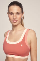 Dash and Stars Soutien desportivo com blocos de cor coral vermelho