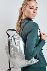 Dash and Stars Mochila metalizada acolchada gris
