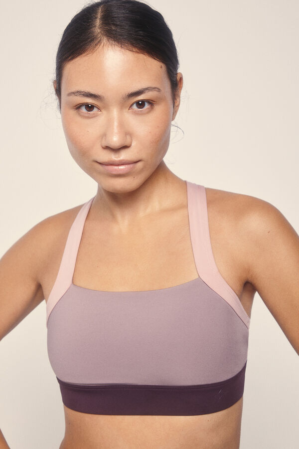 Dash and Stars Sutiã esportivo bloco STRETCH rosa 4D rosa