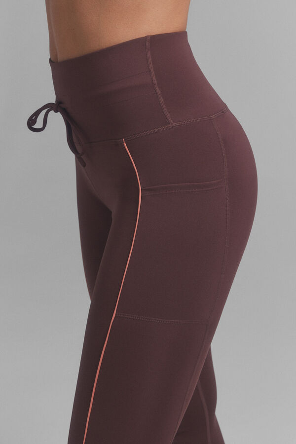 Dash and Stars Leggings 4D STRETCH granate. estampado