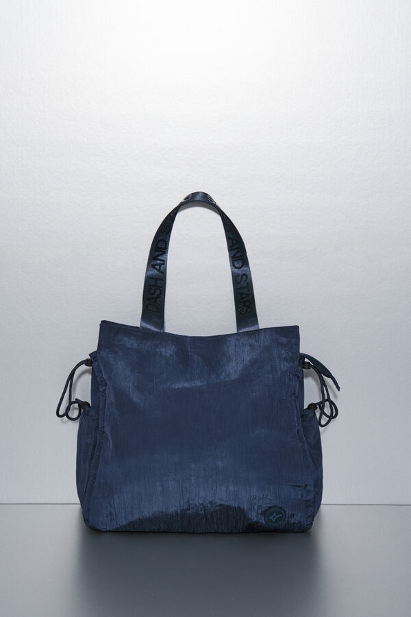 Dash and Stars Bolso tote nylon azul satinado azul