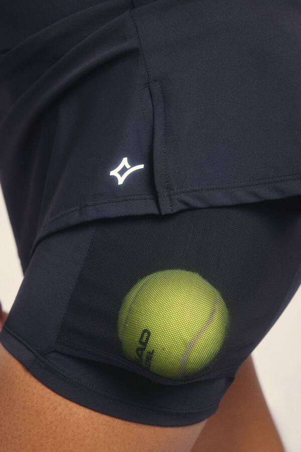 Dash and Stars Falda malla interior negro negro