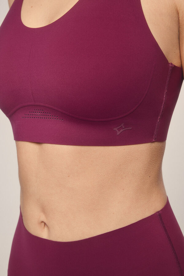 Dash and Stars Soutien desportivo COMPRESSIVO com logo marrom rosa