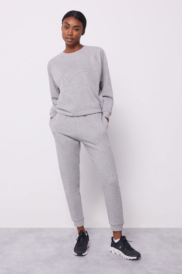 Dash and Stars Cal&ccedil;as jogger algod&atilde;o cinzentas cinzento