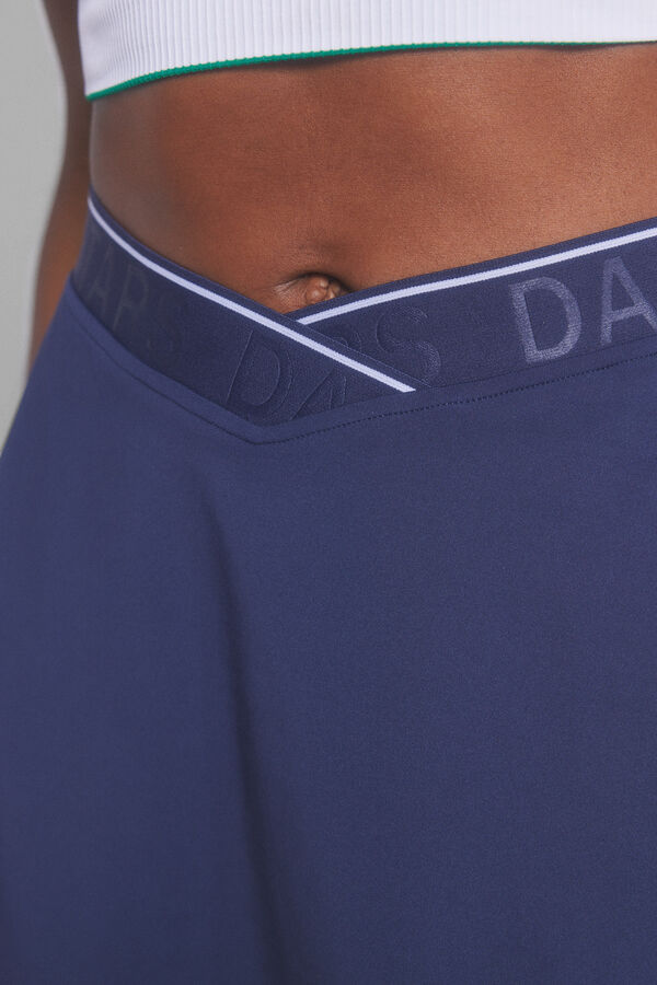 Dash and Stars Saia microfibra azul roupa de gin&aacute;stica interior azul