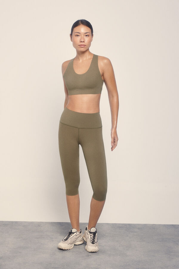 Dash and Stars Soutien desportivo COMPRESSIVO cáqui impressão