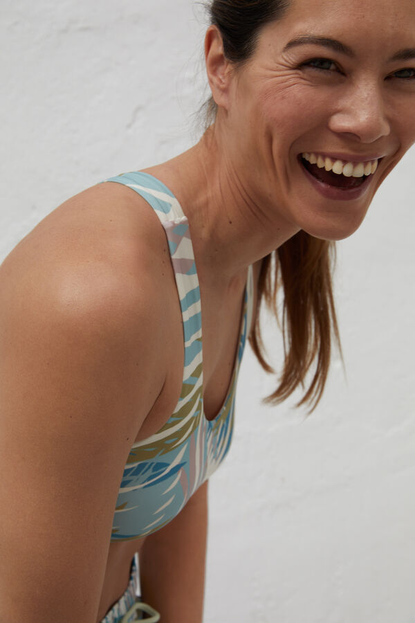 Dash and Stars Top de bikini estampado tropical Quick Dry estampado