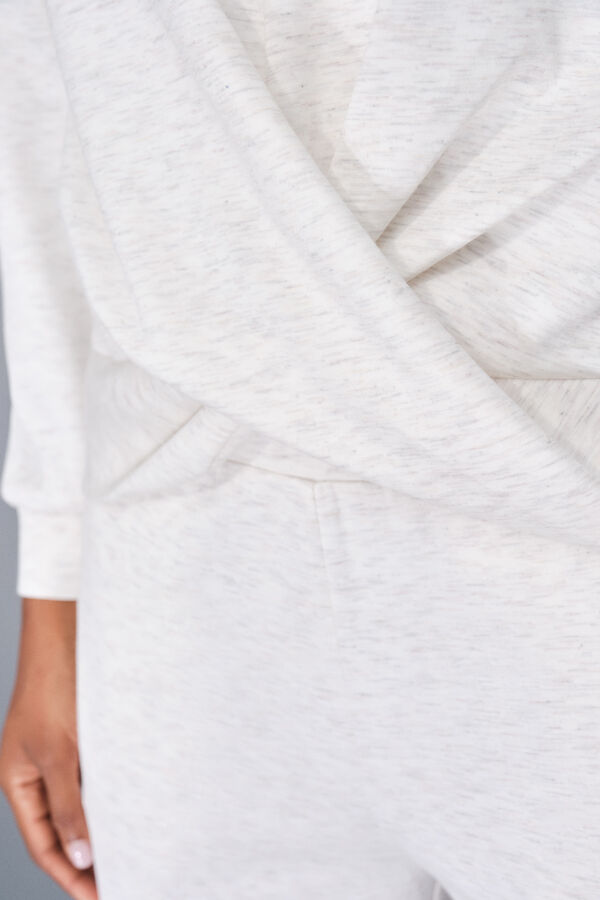 Dash and Stars Sudadera drapeado blanco beige