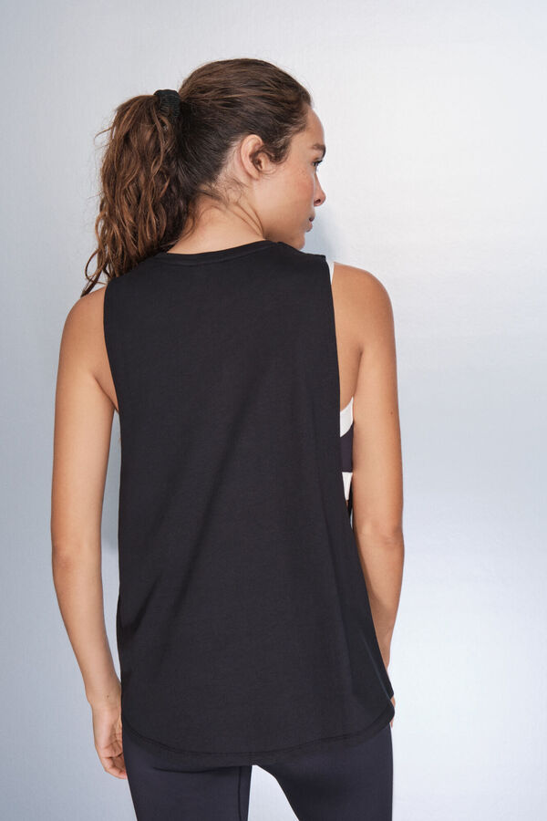 Dash and Stars T-shirt halter sem mangas de algod&atilde;o preto preto