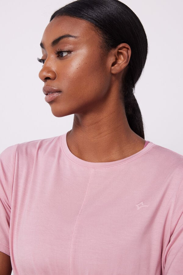 Dash and Stars Camiseta fluida modal rosa rosa