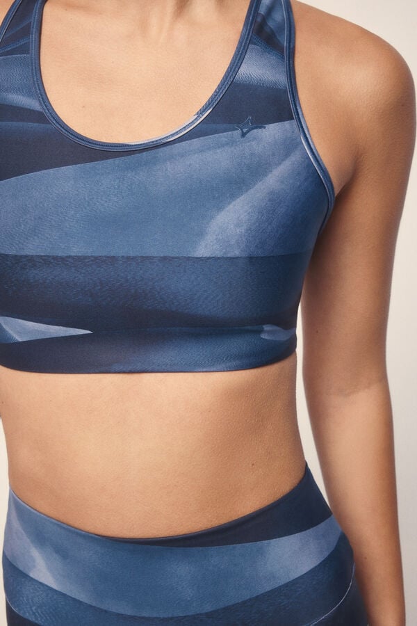 Dash and Stars Sujetador deportivo 4D STRETCH estampado azul azul