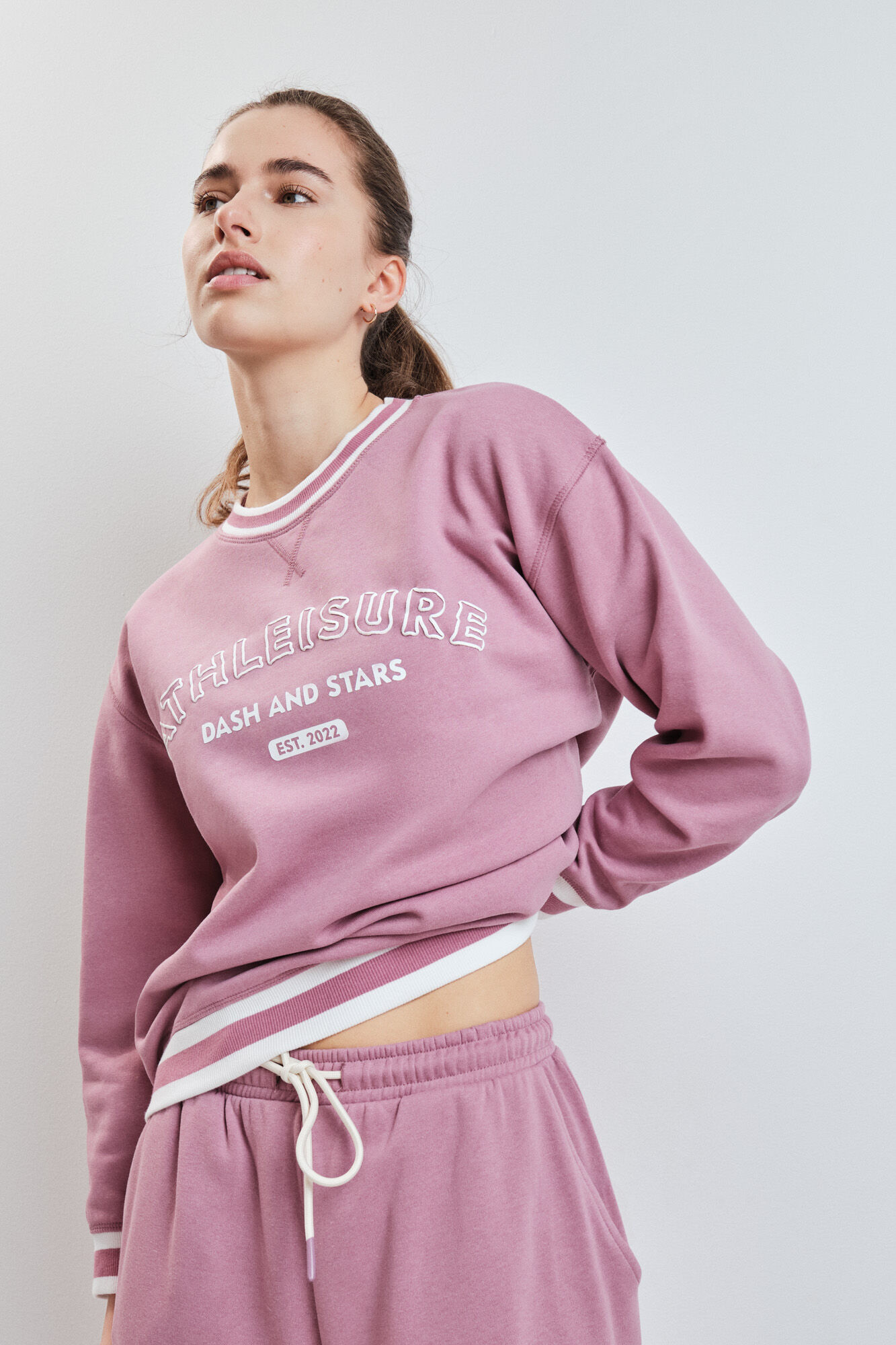 Dash and Stars Sudadera college felpa rosa