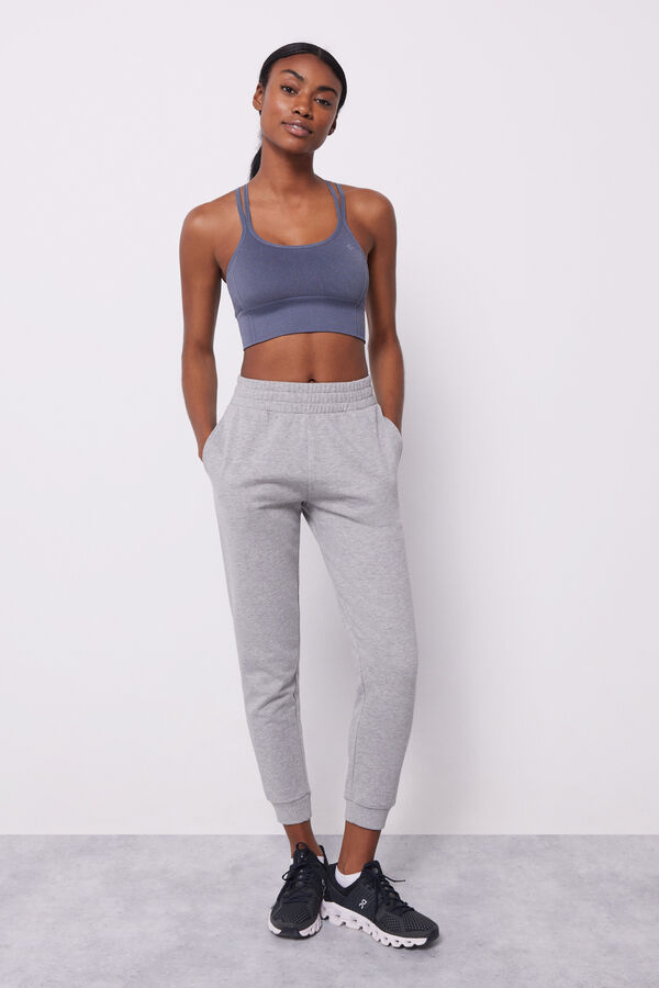 Dash and Stars Cal&ccedil;as jogger algod&atilde;o cinzentas cinzento